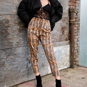 Vintage 90s Fuzzy High-rise Zebra Printed Pants